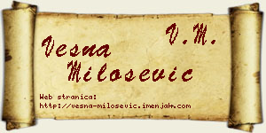 Vesna Milošević vizit kartica